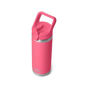 Yeti Rambler Bottle with Straw Cap 18 oz tropical pink