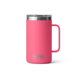 Tropical Pink Yeti Rambler 24 oz mug with handle