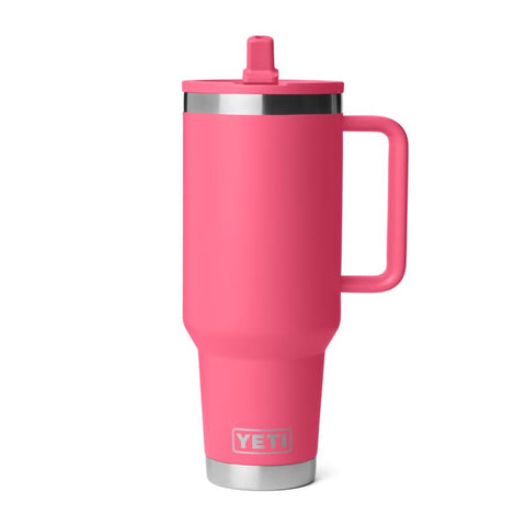 Yeti Rambler 40 oz. Travel Straw Mug in  tropical pink