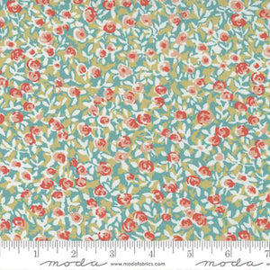 Garden Society Cotton Fabric Collection turquoise