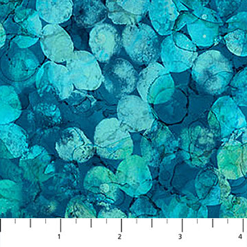 turquoise, Concerto Collection Leaf Dot Cotton Fabric DP27834