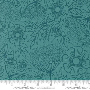 Field of Flowers Collection Queen Annes Lace Cotton Fabric 3314 turquoise