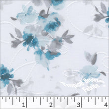 Jacquard Floral Knit Print Fabric 32942 turquoise