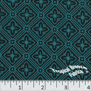 Turquoise, Koshibo Diamond Print Polyester Fabric 048515