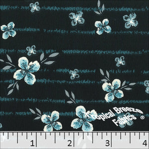 Koshibo Floral Print Polyester Fabric 048427 turquoise