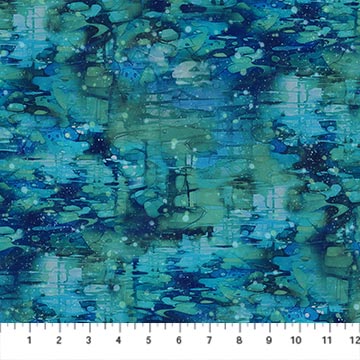 turquoise, Serenity Springs Collection Water Print Cotton Fabric DP29071