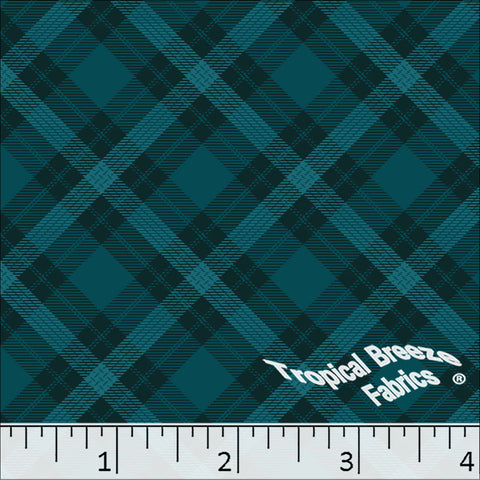 turquoise, Standard Weave Plaid Poly Cotton Fabric 6280