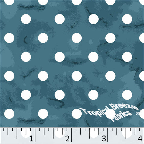 turquoise, Standard Weave Polka Dot Print Poly Cotton Fabric 6300