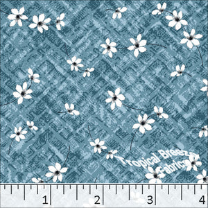 Standard Weave Small Floral Poly Cotton Dress Fabric 6078 turquoise