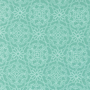 Sunflowers in My Heart Collection Geometric Cotton Fabric 27322 turquoise