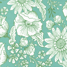 Sunflowers in My Heart Collection Large Floral Cotton Fabric 27320 turquoise