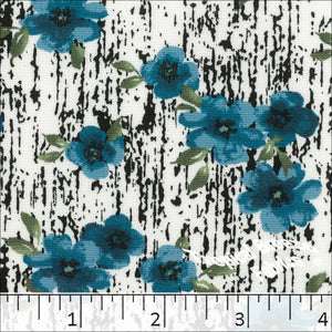 Turquoise, Tamara Knit Floral Print Fabric 32856