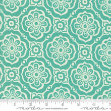 Tango Collection Damask Tiles Cotton Fabric 27333 turquoise