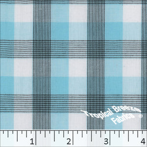 Yarn Dye Plaid Poly Cotton Fabric 12840 turquoise