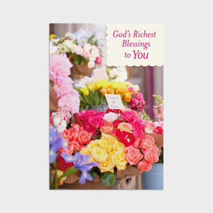 Card 4: Colorful Bouquets of Roses, God's Richest Blessings to You