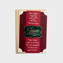 Name of Jesus Christmas Boxed Cards U2391 front of card with envelop behind it