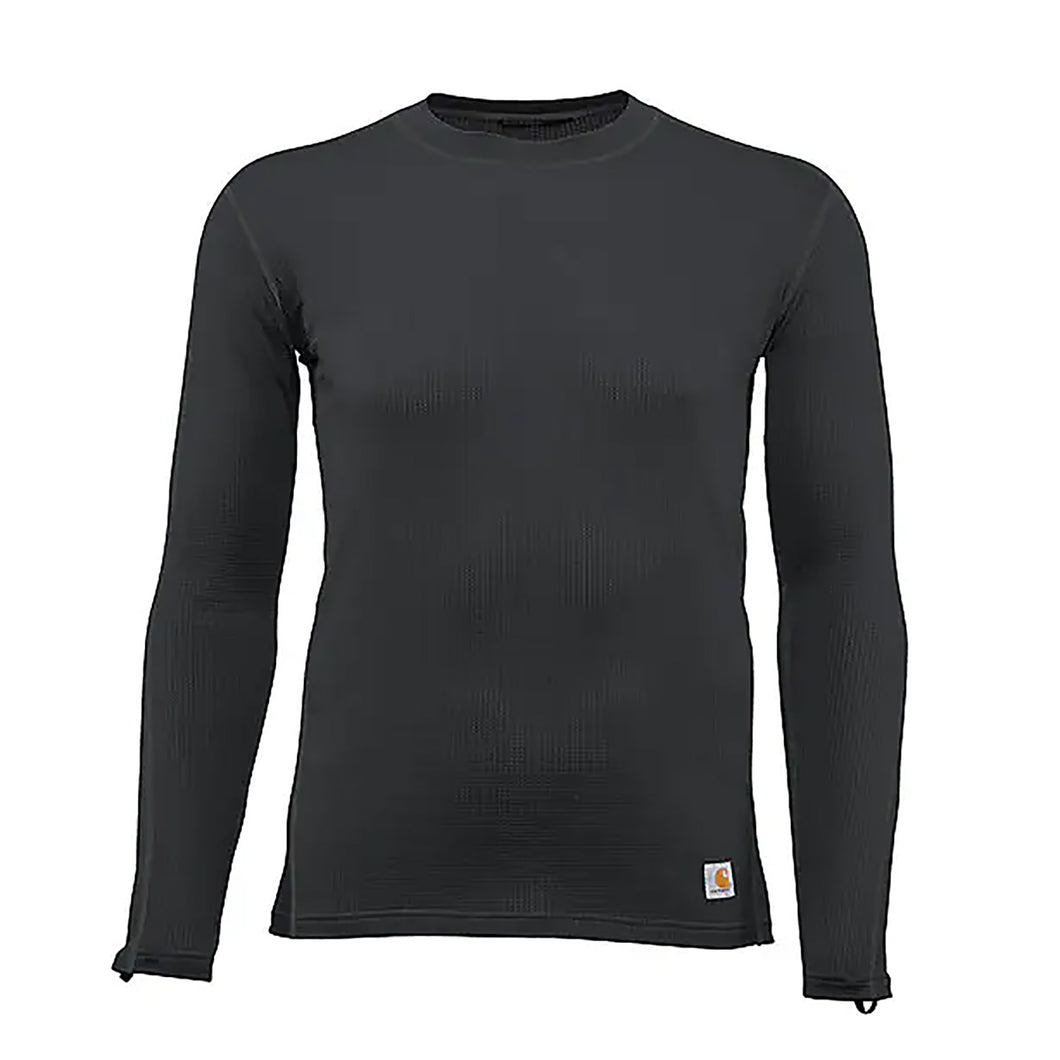 Black Men's Lightweight Stretch Grid Base Layer Crewneck Top UL0171-M-BLK