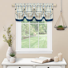 Navy valance curtain