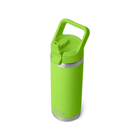 Yeti Rambler bottle with straw cap 18 oz in venom