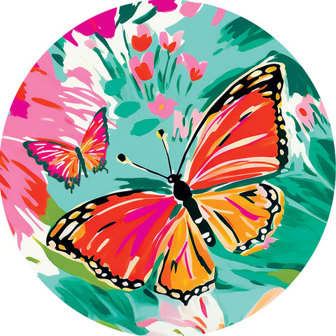 Custom Decor accent magnet showing vibrant butterflies
