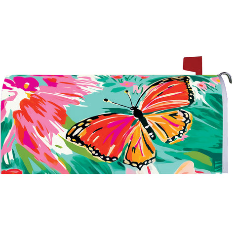 Mailbox cover showing Vibrant Butterflies