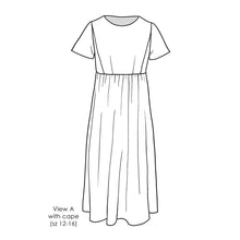 Girls' Slim Dress Patterns View A with cape