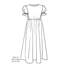 Girls' Slim Dress Patterns View C with cape