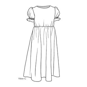 Girls' Slim Dress Patterns View C