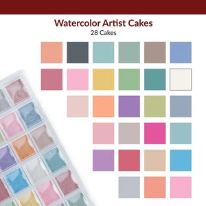 Watercolor Artist Cakes, 28 Cakes, All Colors