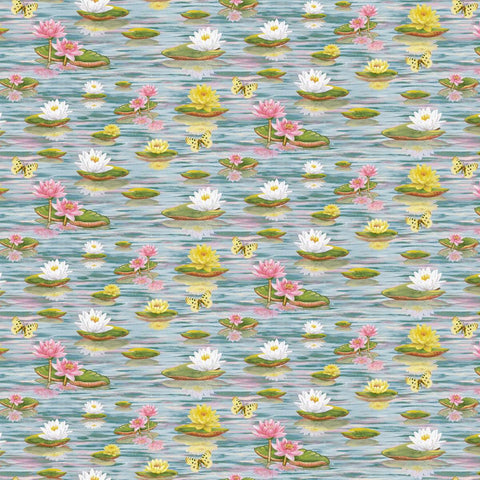 water lilies, Swan Sanctuary Collection Cotton Fabric 24