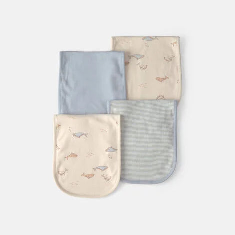 whale, 4-Pack Burp Cloths 1V39