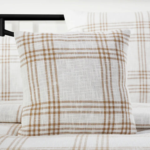 wheat, Farmhouse Plaid Throw Pillow 80