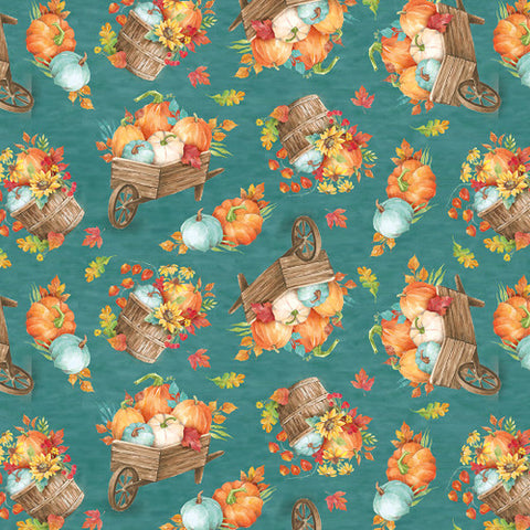 Autumn Blessings Collection Cotton Fabric 33 wheelbarrows