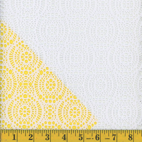 white, Eyelet Jacquard Fabric 1302