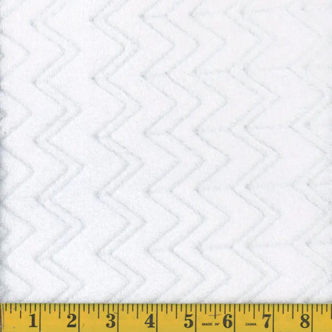 white, Chevron Jacquard Fleece Flannel Fabric 135