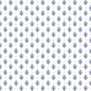 Indigo Splash Collection Petite Medallion Cotton Fabric 15717 white