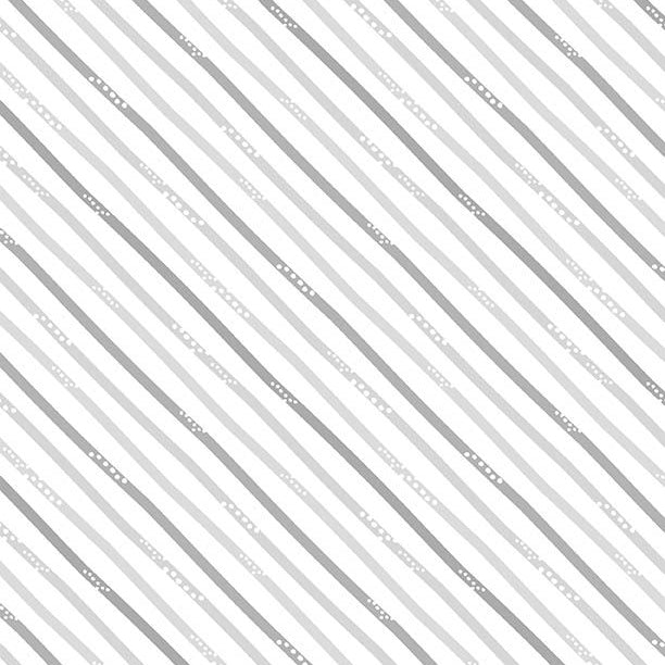 Hello Sunbeam Collection Diagonal Stripes Cotton Fabric White