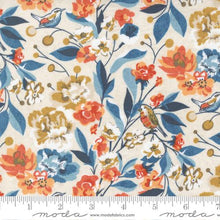 Nutmeg Collection Floral Birds Cotton Fabric white