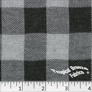 White Buffalo Plaid Knit Fabric