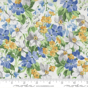 Summer Breeze 2023 Collection Flower Garden Cotton Fabric white