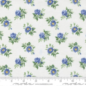 Summer Breeze 2023 Collection Tossed Bouquet Cotton Fabric 33684 white