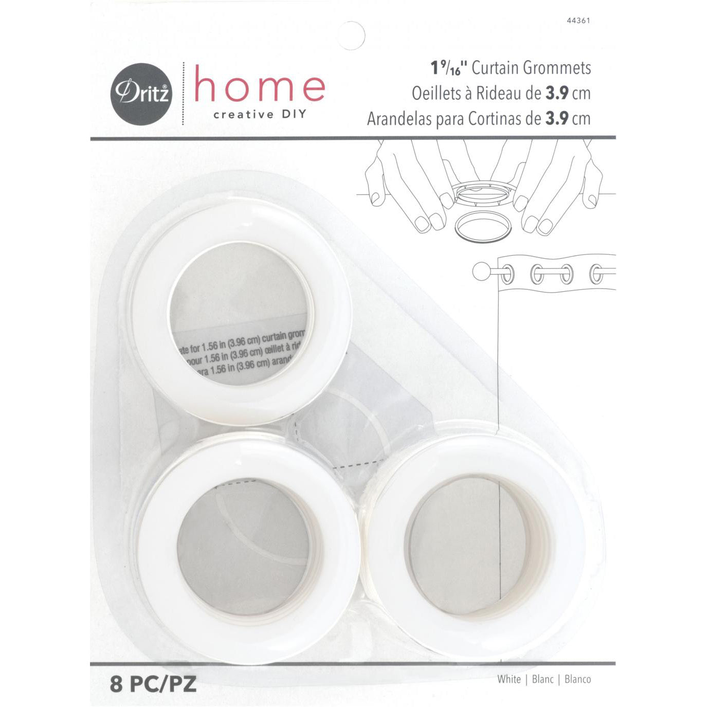 Dritz® Home 1.5 Textured Black Round Curtain Grommets, 8 Sets