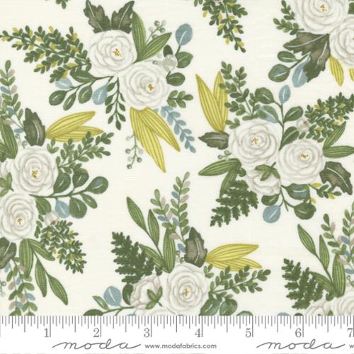 Happiness Blooms Collection All Over Floral Cotton Fabric white