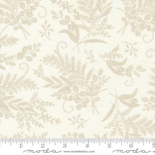 Happiness Blooms Collection Monotone Ferns Cotton Fabric white