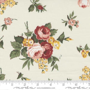 Junk Journal Collection Vintage Flowers Cotton Fabric White