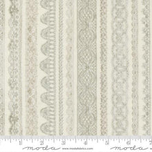 Junk Journal Collection Lace Stripes Cotton Fabric White