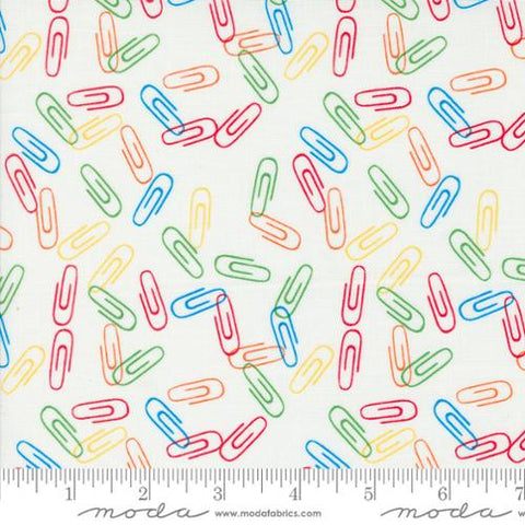 Back to School Collection Clip It Cotton Fabric 20896 white