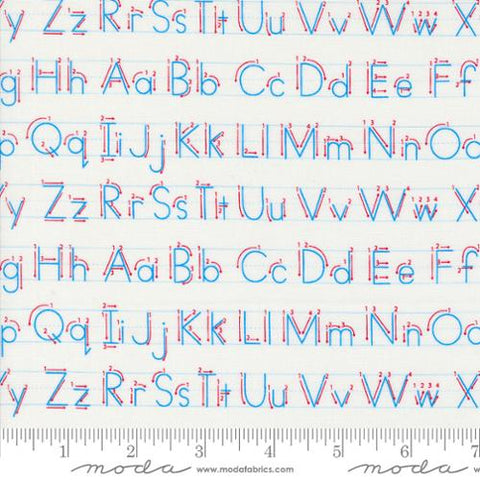 Back to School Collection Writing Letters Cotton Fabric 20895 white
