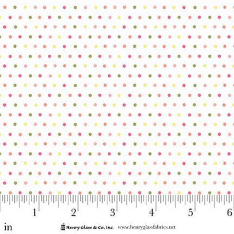 white, Bloomscape Collection Small Dots Cotton Fabric 2436