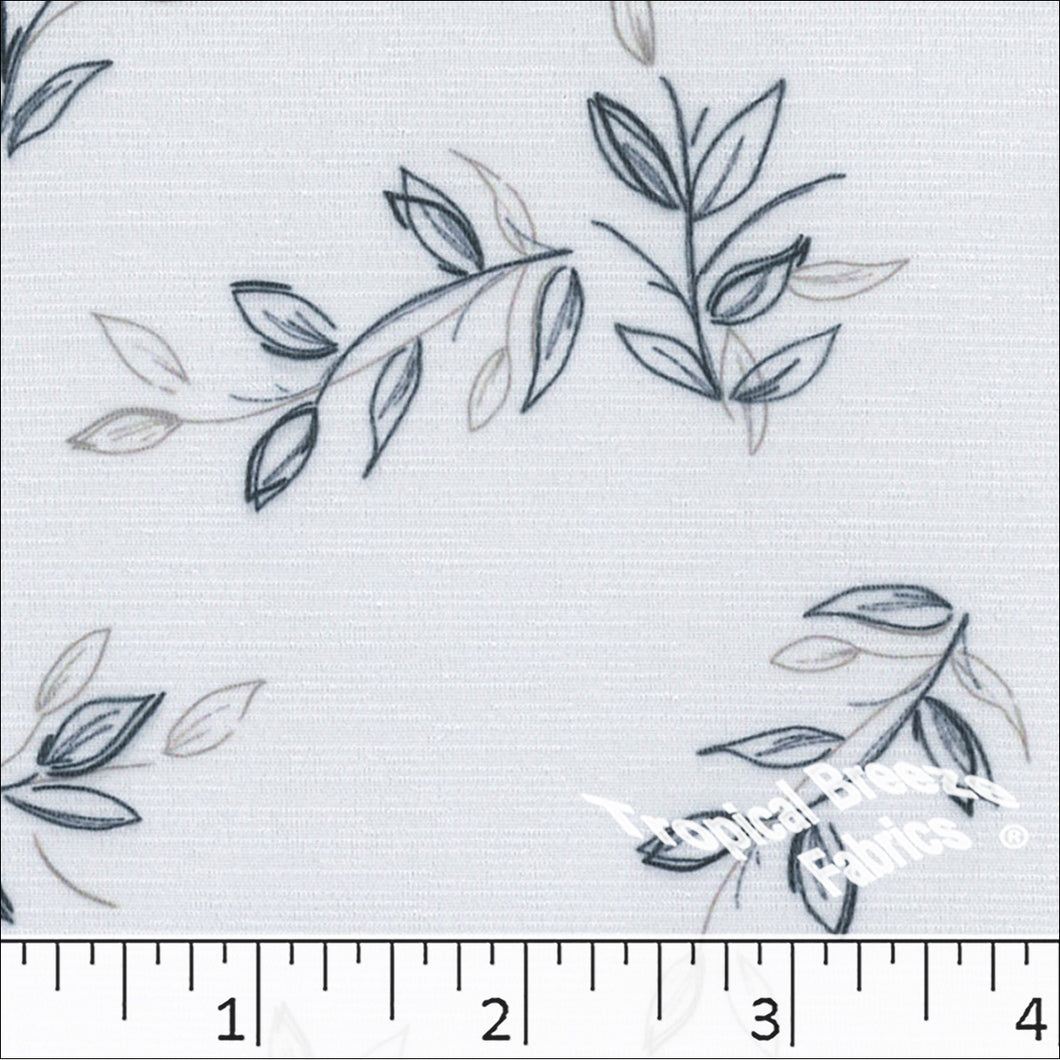 Bulgari Leaf Print Dress Fabric 32944 white